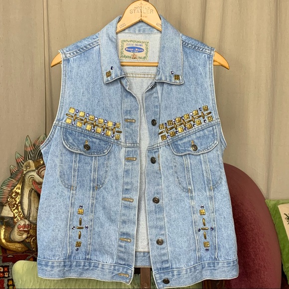 80s Bedazzled Denim Vest - Picture 10 of 10